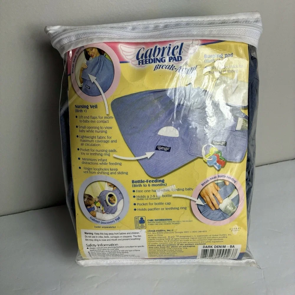 Breast Feeding Cover-up Pad Blue Break Away, 3-in-1 Baby Feeding Veil